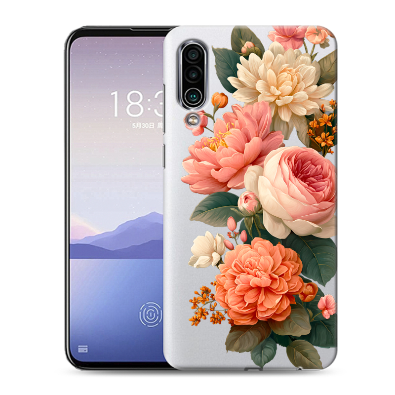 Силиконовый чехол на Meizu 16Xs с принтом цветы Силиконовый чехол на Meizu 16Xs с принтом цветы