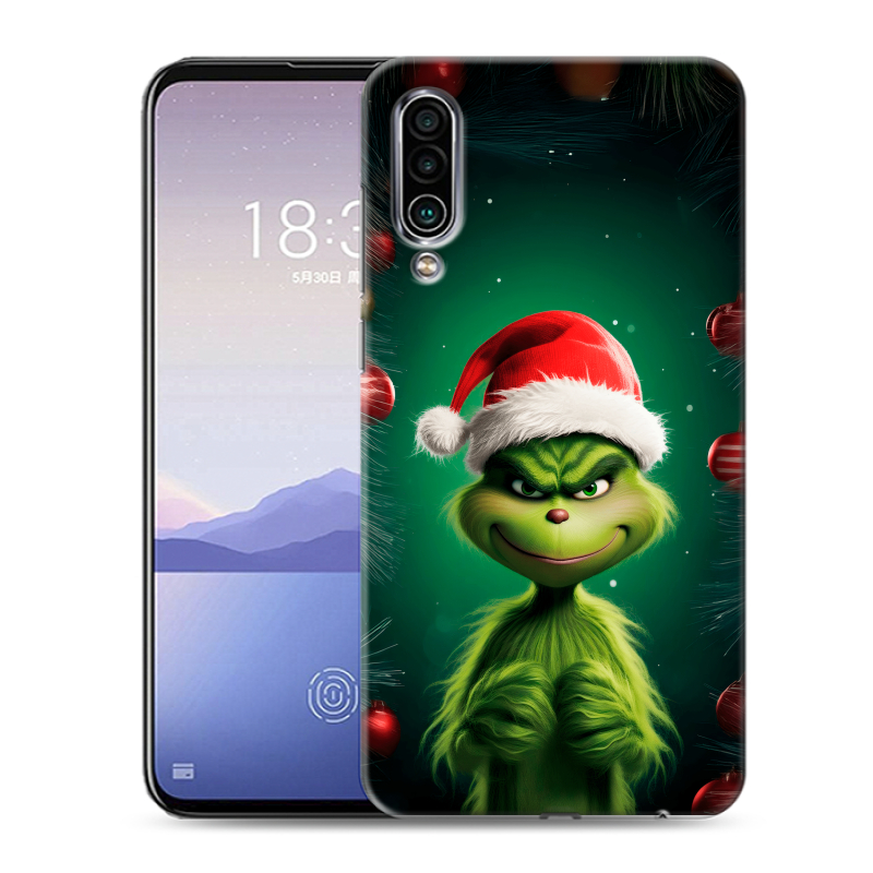 Силиконовый чехол на Meizu 16Xs с принтом Гринч Новый год Рождество Силиконовый чехол на Meizu 16Xs с принтом Гринч Новый год Рождество