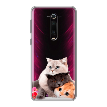 Силиконовый чехол на Xiaomi Mi 9T с принтом Кошки Силиконовый чехол на Xiaomi Mi 9T с принтом Кошки