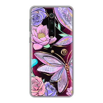 Силиконовый чехол на Xiaomi Mi 9T с принтом Бабочки и цветы