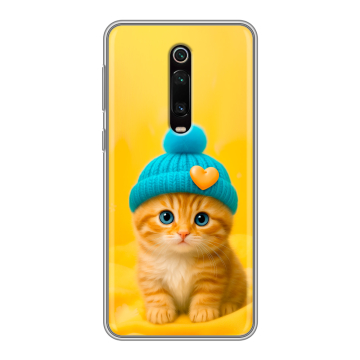 Силиконовый чехол на Xiaomi Mi 9T с принтом Котенок в шапке