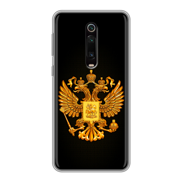Силиконовый чехол на Xiaomi Mi 9T с принтом Герб России желтый Силиконовый чехол на Xiaomi Mi 9T с принтом Герб России желтый