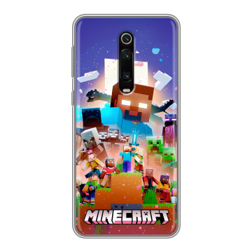 Силиконовый чехол на Xiaomi Mi 9T с принтом Майнкрафт Minecraft