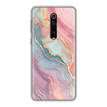 Силиконовый чехол на Xiaomi Mi 9T с принтом розовый мрамор