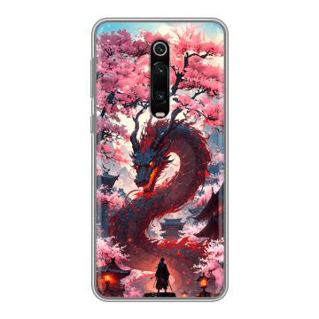 Силиконовый чехол на Xiaomi Mi 9T с принтом Дракон Японский