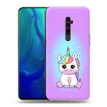 Пластиковый чехол на OPPO Reno 10x Zoom с принтом Единорог Пластиковый чехол на OPPO Reno 10x Zoom с принтом Единорог