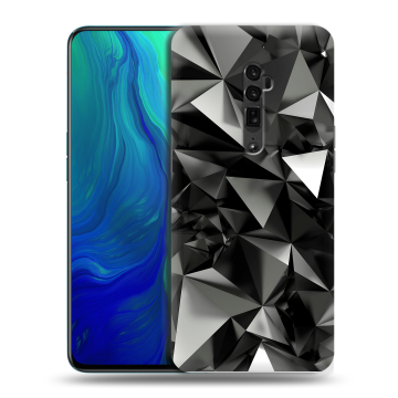 Пластиковый чехол на OPPO Reno 10x Zoom с принтом Черные кристаллы Пластиковый чехол на OPPO Reno 10x Zoom с принтом Черные кристаллы