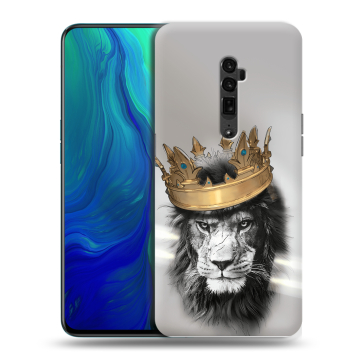 Пластиковый чехол на OPPO Reno 10x Zoom с принтом Лев с короной Пластиковый чехол на OPPO Reno 10x Zoom с принтом Лев с короной