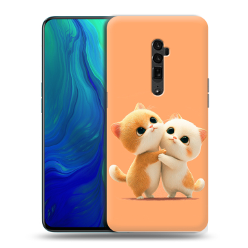 Пластиковый чехол на OPPO Reno 10x Zoom с принтом Милые котики Пластиковый чехол на OPPO Reno 10x Zoom с принтом Милые котики