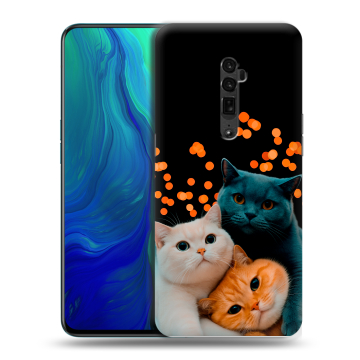 Пластиковый чехол на OPPO Reno 10x Zoom с принтом Кошки Пластиковый чехол на OPPO Reno 10x Zoom с принтом Кошки