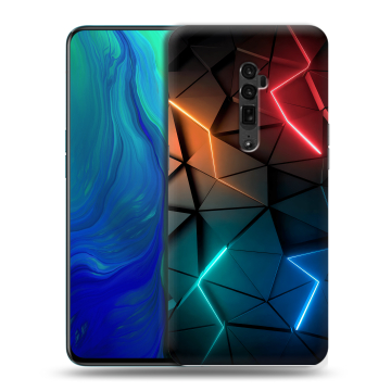 Пластиковый чехол на OPPO Reno 10x Zoom с принтом Абстракция неон Пластиковый чехол на OPPO Reno 10x Zoom с принтом Абстракция неон