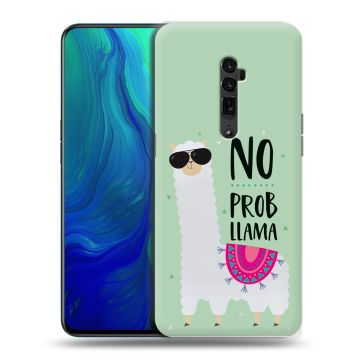 Пластиковый чехол на OPPO Reno 10x Zoom с принтом Лама Пластиковый чехол на OPPO Reno 10x Zoom с принтом Лама