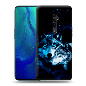 Пластиковый чехол на OPPO Reno 10x Zoom с принтом Волки Пластиковый чехол на OPPO Reno 10x Zoom с принтом Волки