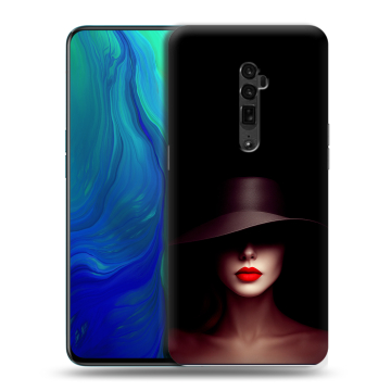 Пластиковый чехол на OPPO Reno 10x Zoom с принтом Девушка в шляпе