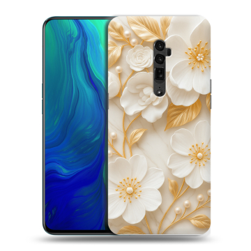 Пластиковый чехол на OPPO Reno 10x Zoom с принтом Цветы