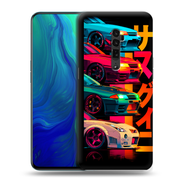 Пластиковый чехол на OPPO Reno 10x Zoom с принтом Гоночные машины