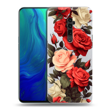 Пластиковый чехол на OPPO Reno 10x Zoom с принтом Розы