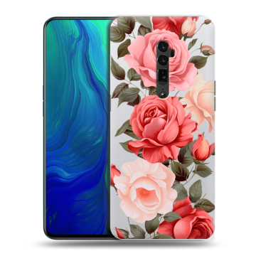 Пластиковый чехол на OPPO Reno 10x Zoom с принтом Розы