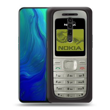 Пластиковый чехол на OPPO Reno 10x Zoom с принтом Ретро Нокия