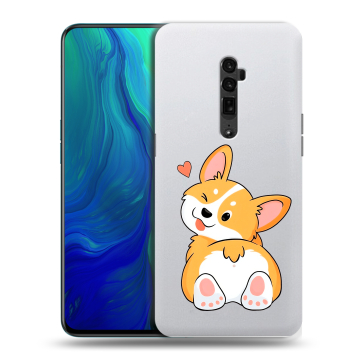 Пластиковый чехол на OPPO Reno 10x Zoom с принтом Корги