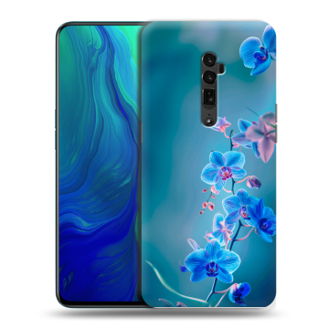 Пластиковый чехол на OPPO Reno 10x Zoom с принтом Голубые цветы