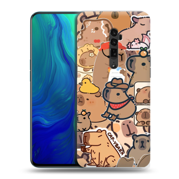 Пластиковый чехол на OPPO Reno 10x Zoom с принтом капибара