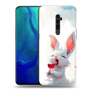 Пластиковый чехол на OPPO Reno 10x Zoom с принтом кролик зайчик