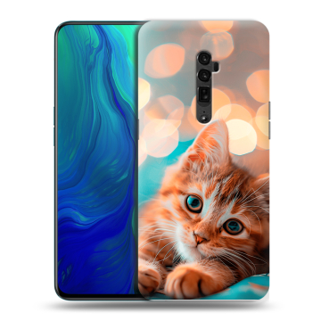 Пластиковый чехол на OPPO Reno 10x Zoom с принтом котик