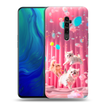 Пластиковый чехол на OPPO Reno 10x Zoom с принтом милые котики