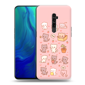 Пластиковый чехол на OPPO Reno 10x Zoom с принтом Hello Kitty Хелоу Кити
