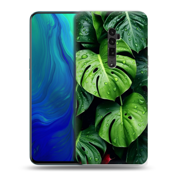 Пластиковый чехол на OPPO Reno 10x Zoom с принтом Листья