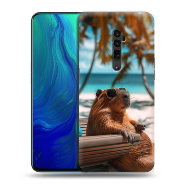 Пластиковый чехол на OPPO Reno 10x Zoom с принтом Капибара