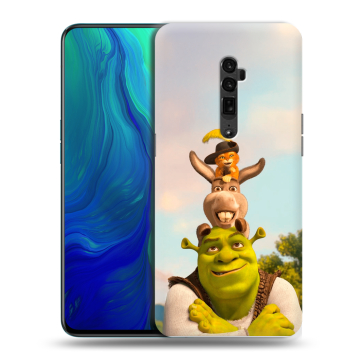 Пластиковый чехол на OPPO Reno 10x Zoom с принтом Шрек Shrek