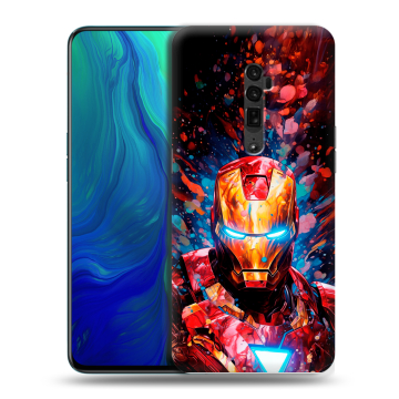 Пластиковый чехол на OPPO Reno 10x Zoom с принтом Железный человек Ironman