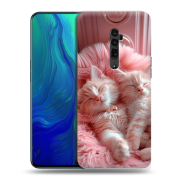 Пластиковый чехол на OPPO Reno 10x Zoom с принтом котята котики