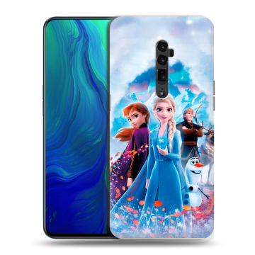 Пластиковый чехол на OPPO Reno 10x Zoom с принтом Холодное сердце Frozen