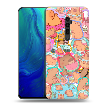 Пластиковый чехол на OPPO Reno 10x Zoom с принтом капибары