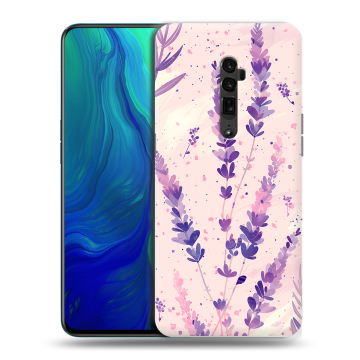 Пластиковый чехол на OPPO Reno 10x Zoom с принтом цветы лаванда