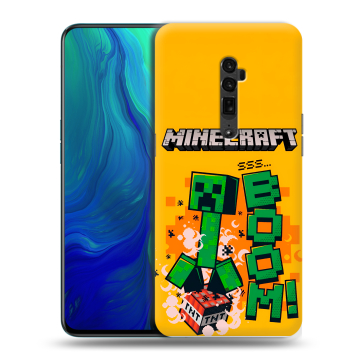 Пластиковый чехол на OPPO Reno 10x Zoom с принтом Майнкрафт Minecraft