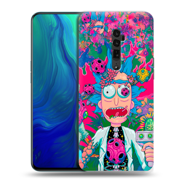 Пластиковый чехол на OPPO Reno 10x Zoom с принтом Рик и Морти Rick Morty