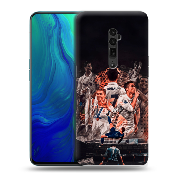 Пластиковый чехол на OPPO Reno 10x Zoom с принтом Реал Роналдо Real Ronaldo