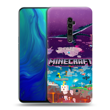 Пластиковый чехол на OPPO Reno 10x Zoom с принтом Майнкрафт Minecraft