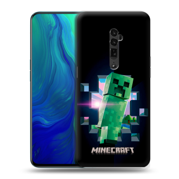 Пластиковый чехол на OPPO Reno 10x Zoom с принтом Майнкрафт Minecraft
