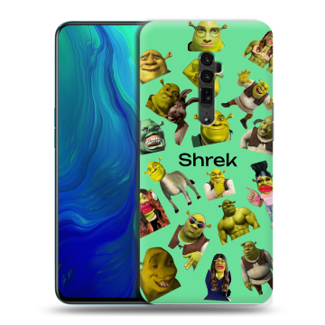 Пластиковый чехол на OPPO Reno 10x Zoom с принтом Шрек Shrek