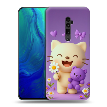Пластиковый чехол на OPPO Reno 10x Zoom с принтом для девочек