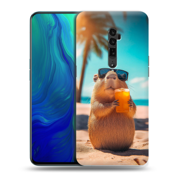 Пластиковый чехол на OPPO Reno 10x Zoom с принтом Капибара