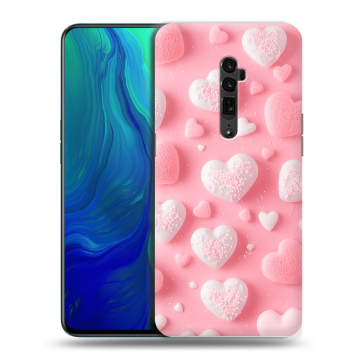 Пластиковый чехол на OPPO Reno 10x Zoom с принтом Сердечки