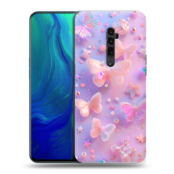 Пластиковый чехол на OPPO Reno 10x Zoom с принтом Бабочки