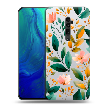 Пластиковый чехол на OPPO Reno 10x Zoom с принтом Цветы паттерн