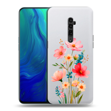 Пластиковый чехол на OPPO Reno 10x Zoom с принтом Цветы